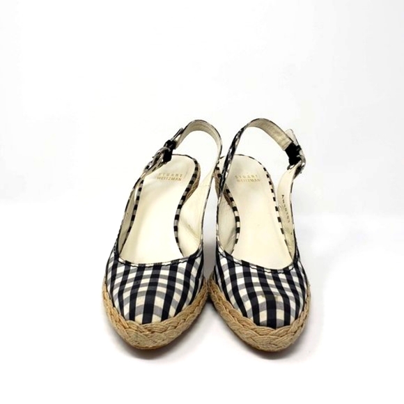 Stuart Weitzman Gingham Espadrille Slingback - Picture 2 of 14